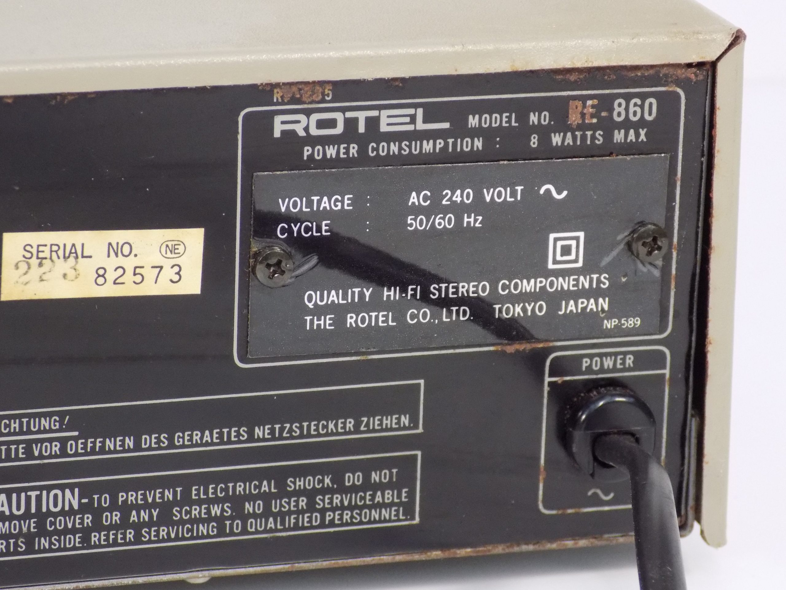 Rotel RE-860 Graphic Equaliser